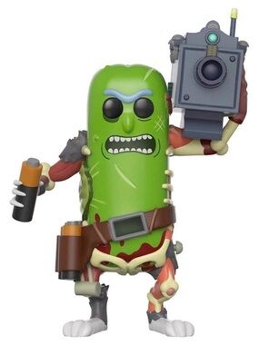 Funko Pickle Rick Pop! Figure — Green with Brown & Silver Details